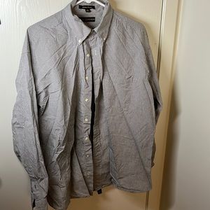 Tommy Hilfiger Black and White Plaid Long Sleeve Dress Shirt 16.5/34-35